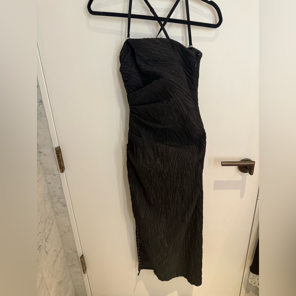 Simkhai Black Hook & Eye Midi Dress